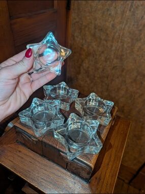 Vintage 4th of July Star Shaped Votive Candle Holders Tea Light Set of 5 Unbrand